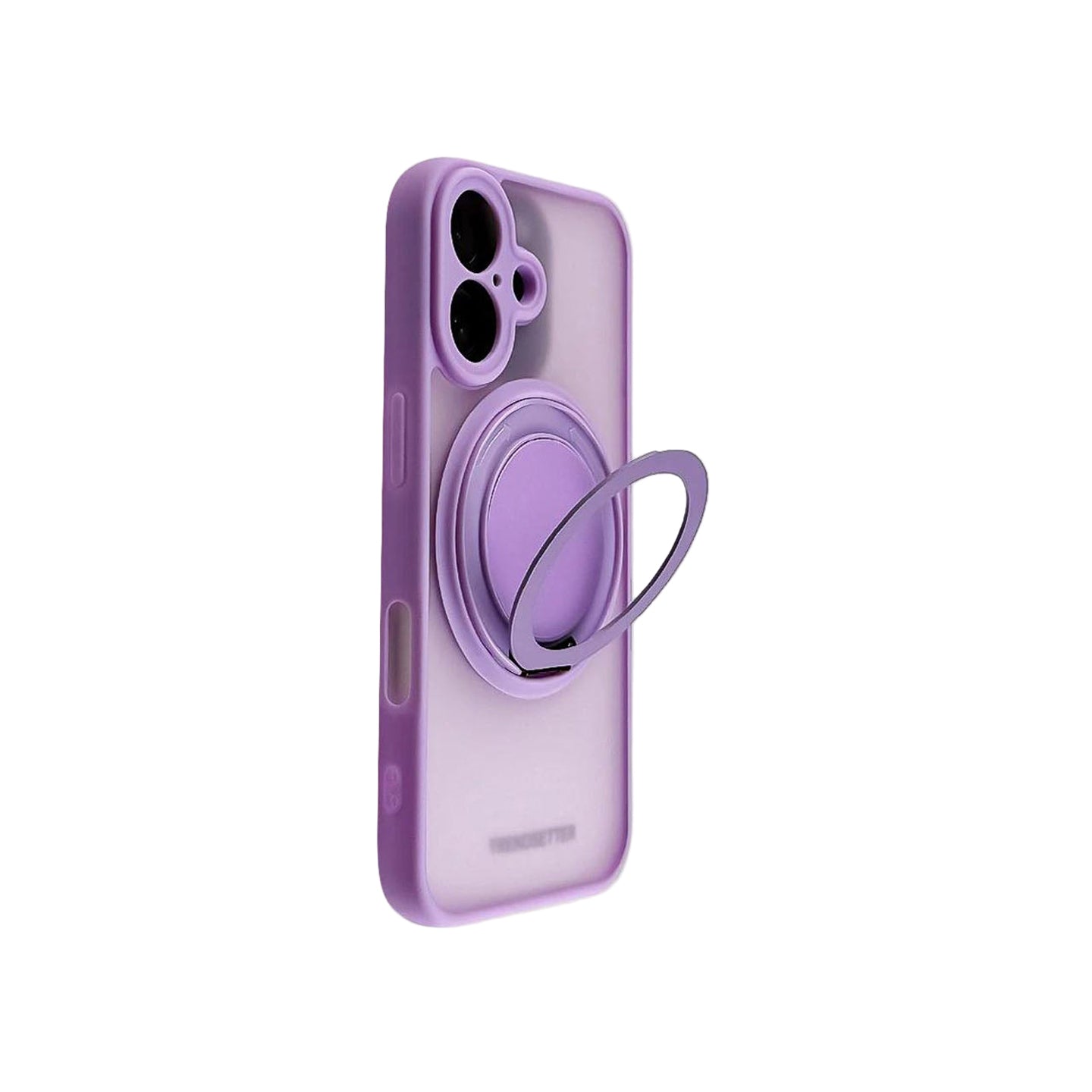 Colored Translucent Case with Lens Cover & Metallic Ring Stand