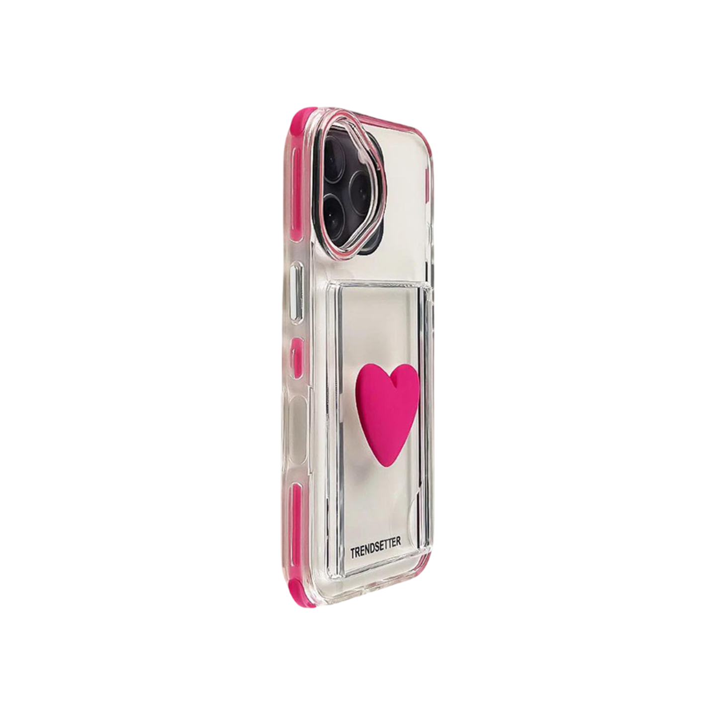 Colored Edge Heart Phone Case with Card Holder