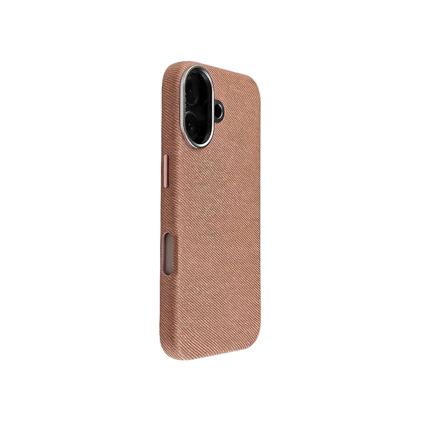 Textured Fabric Phone Case with Metallic Lens Frame