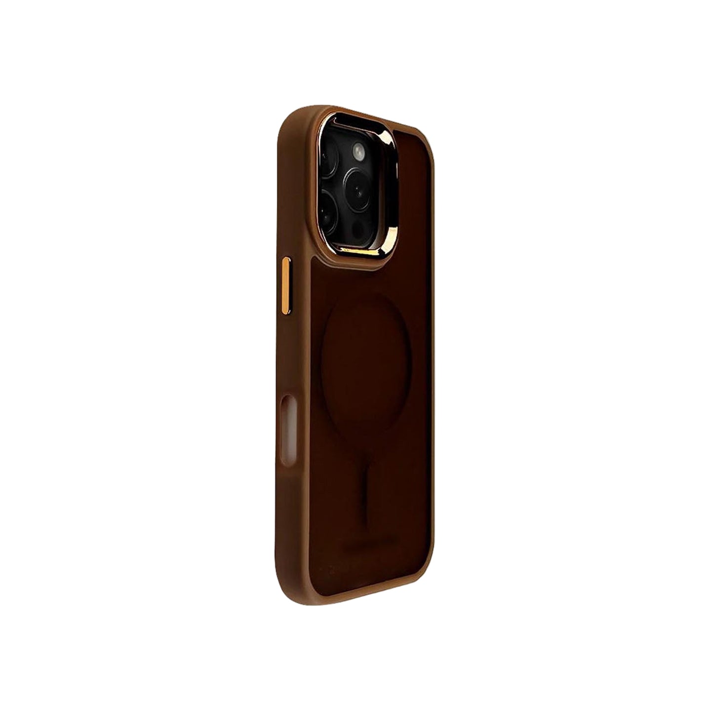 Phone Case with Metallic Buttons and Lens Frame