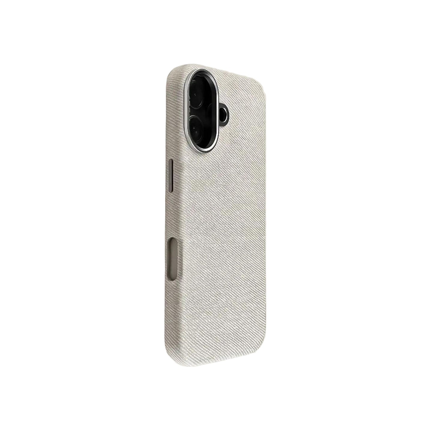 Textured Fabric Phone Case with Metallic Lens Frame