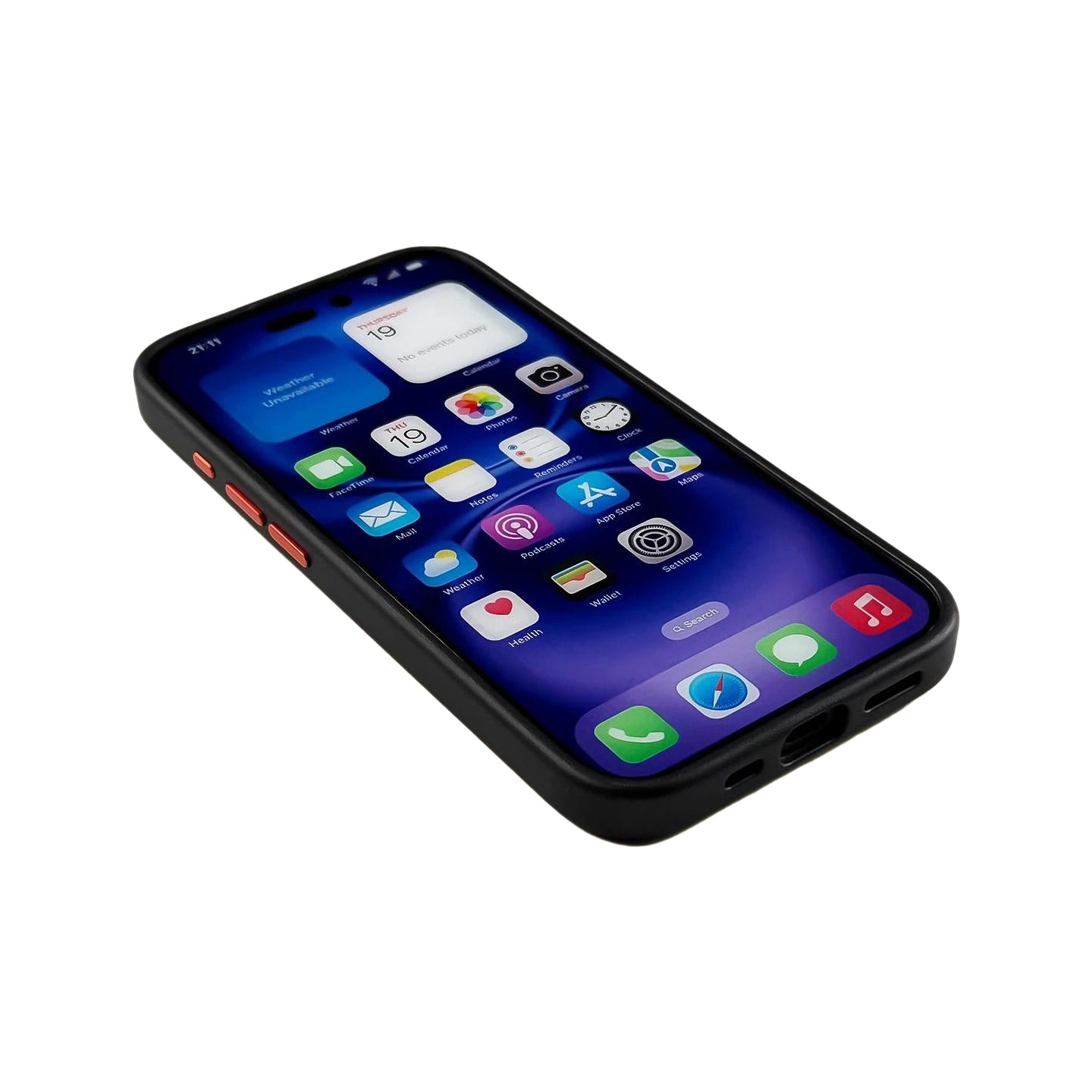 Orange Accent PU Leather Phone Case