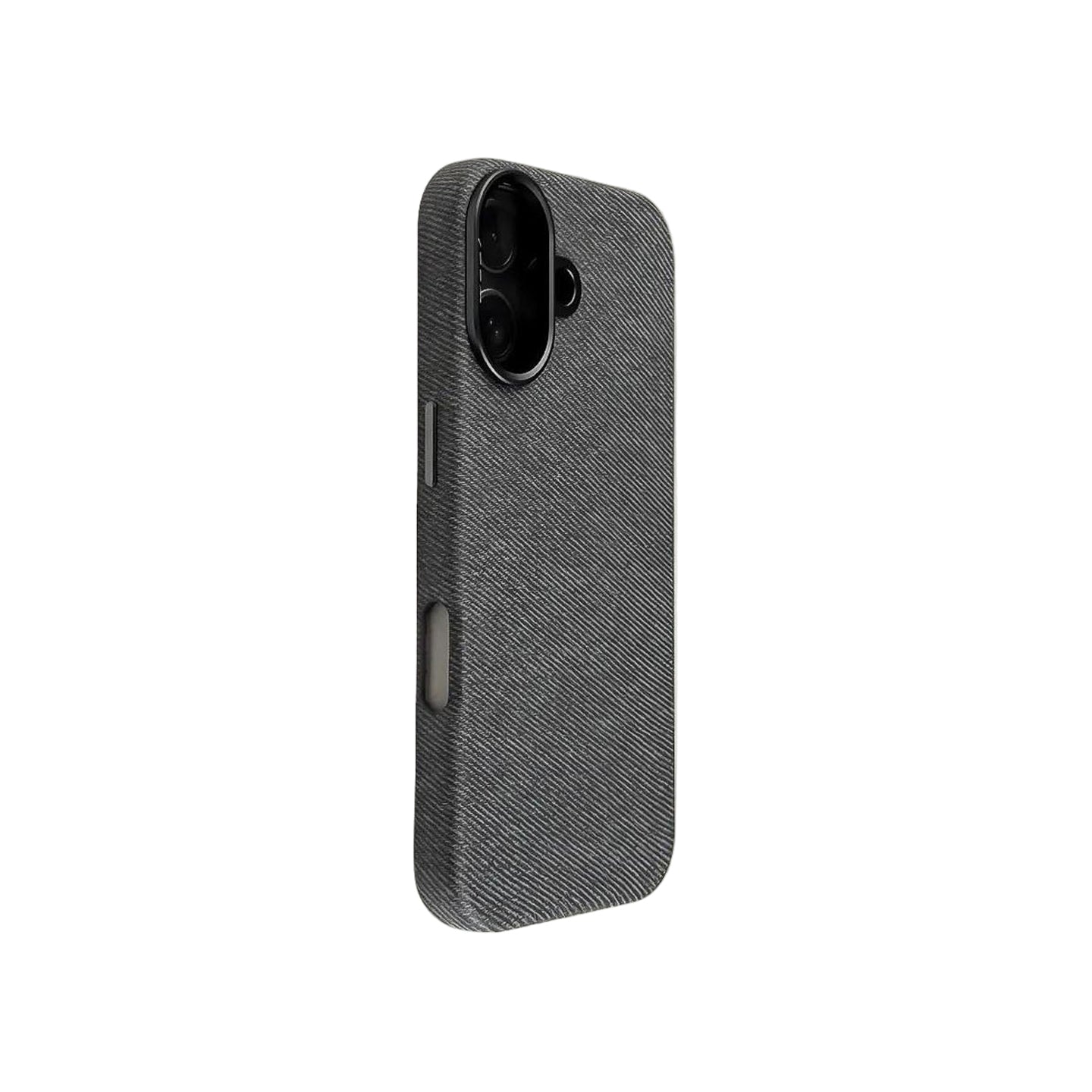 Textured Fabric Phone Case with Metallic Lens Frame
