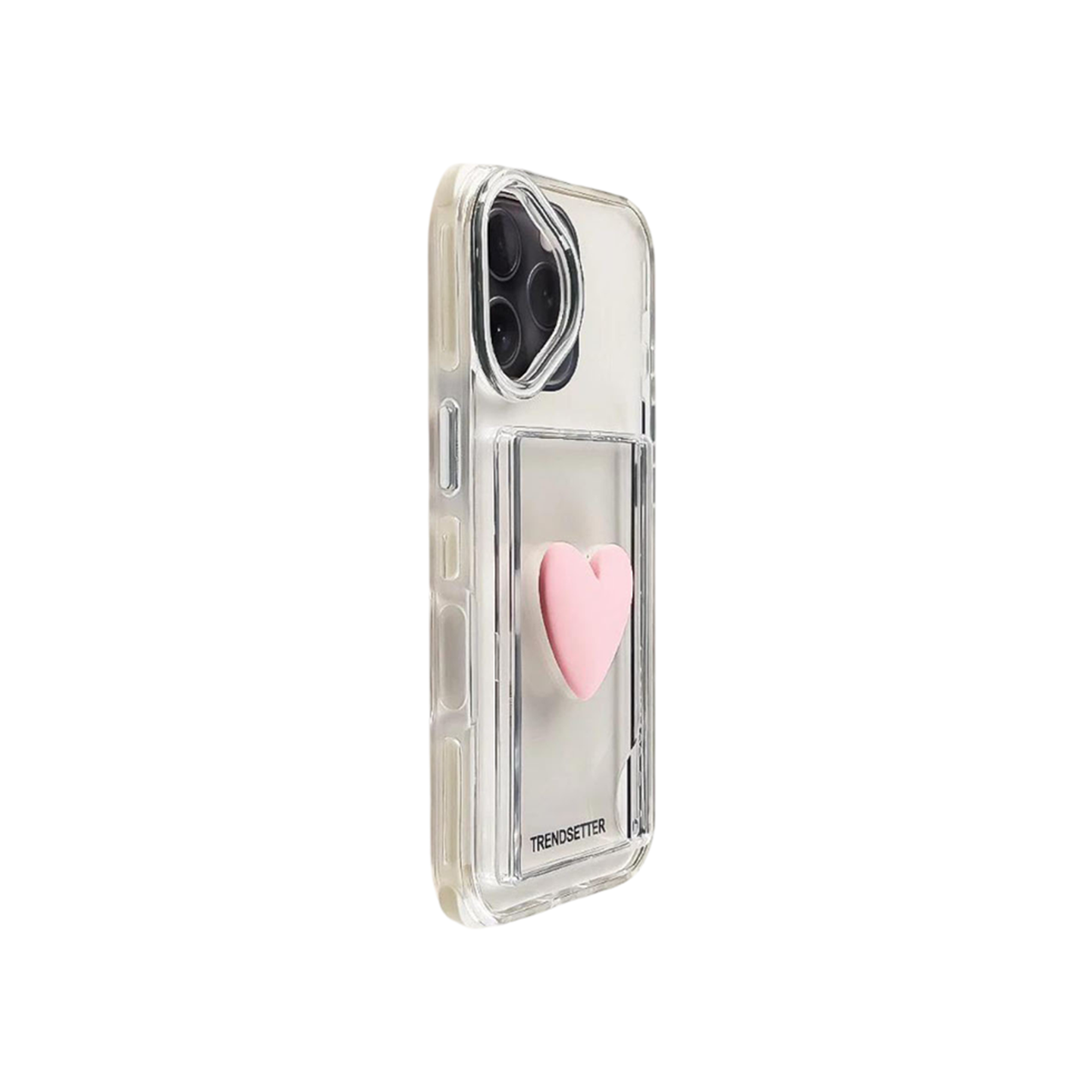 Colored Edge Heart Phone Case with Card Holder