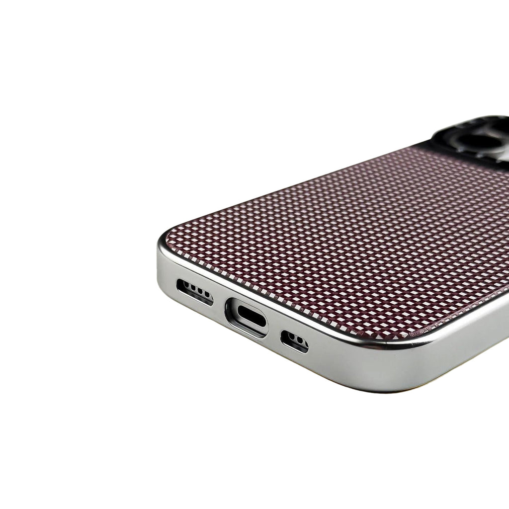 Colored Plaid & Silver Edge Phone Case