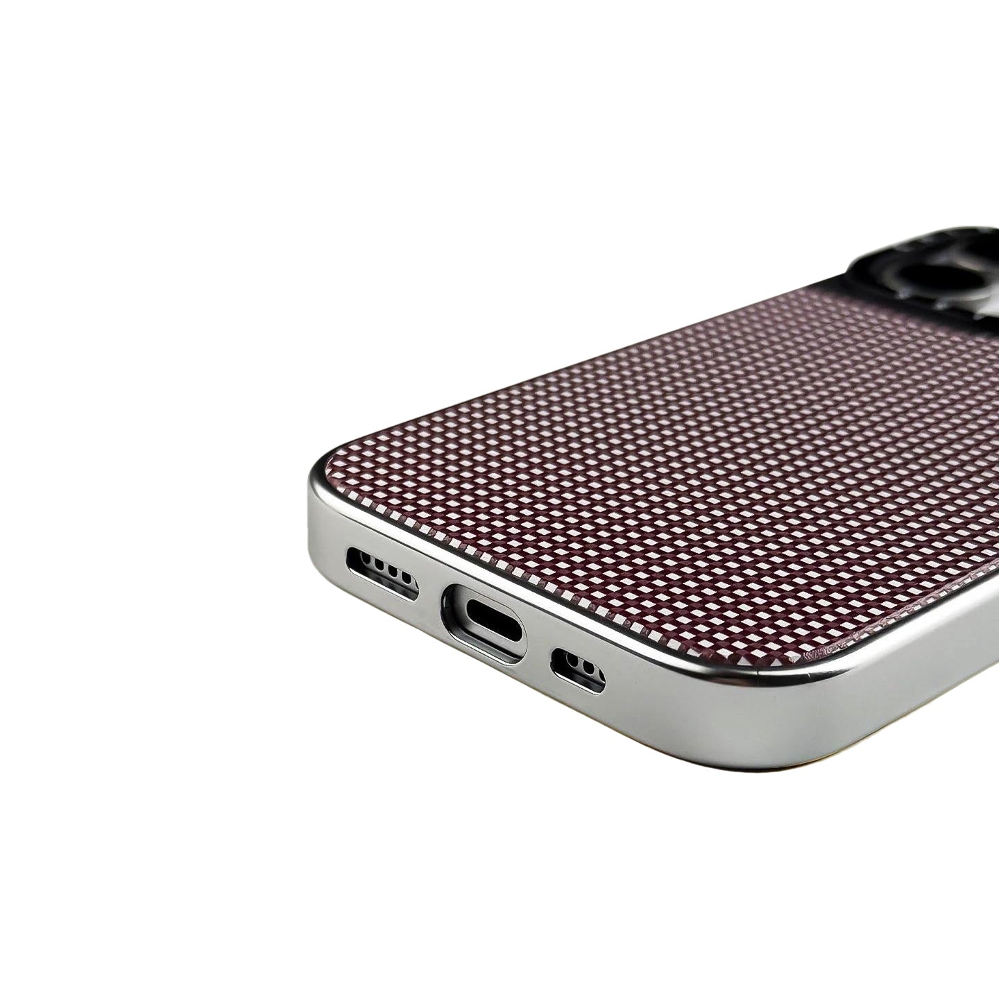 Colored Plaid & Silver Edge Phone Case