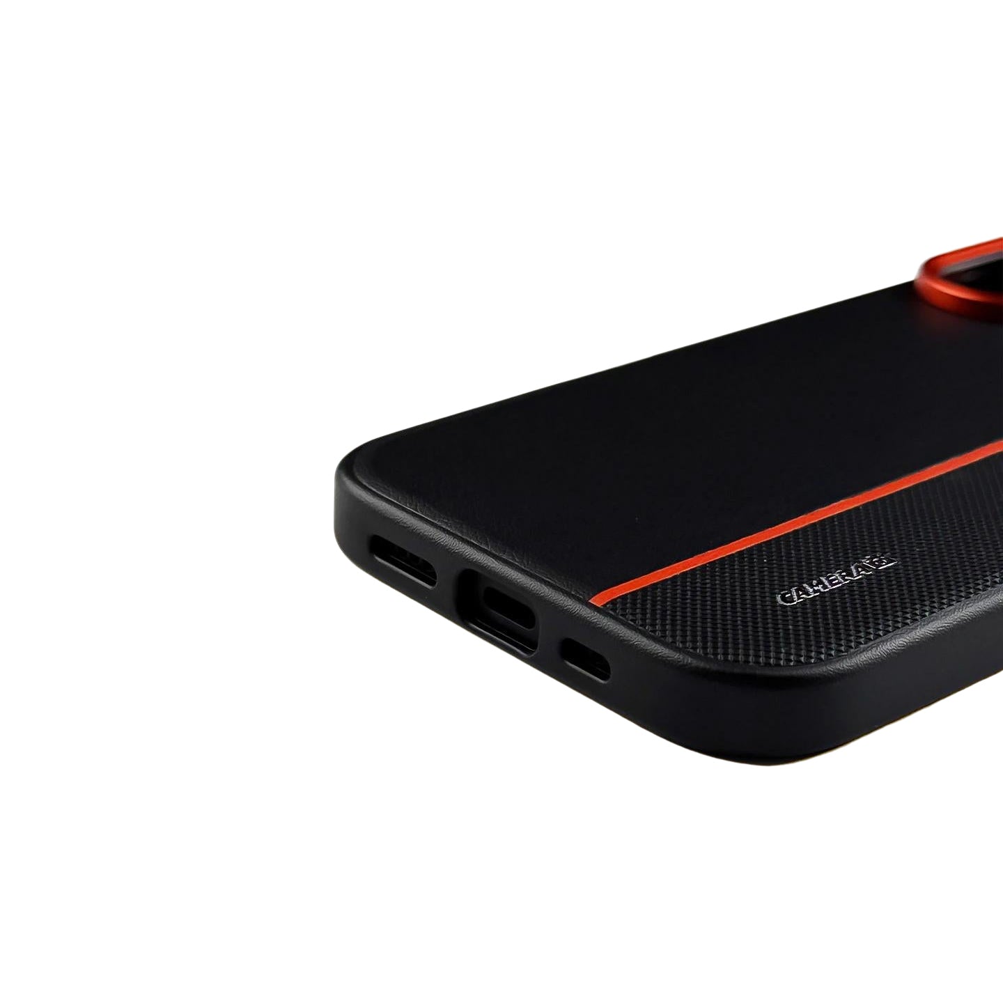 Orange Accent PU Leather Phone Case