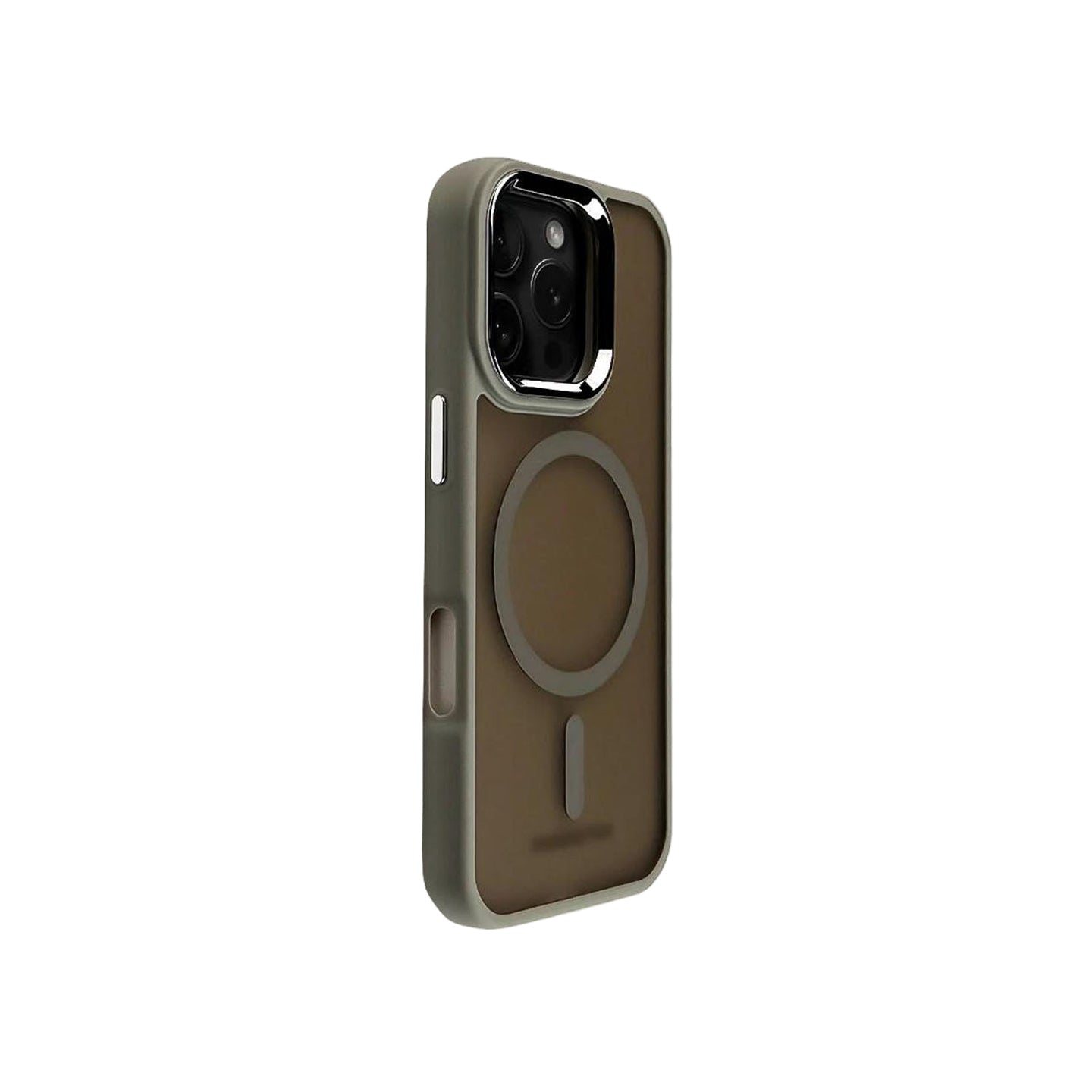 Phone Case with Metallic Buttons and Lens Frame